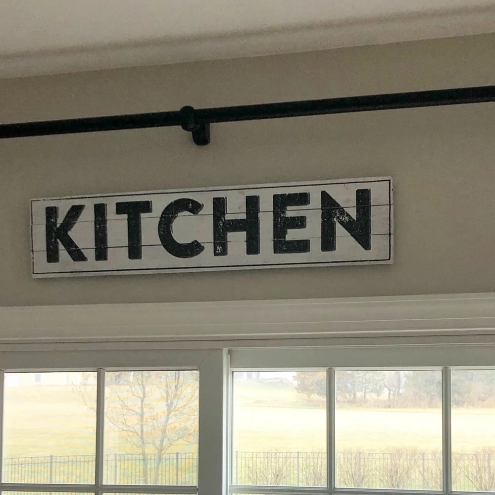 KITCHEN wood plank wall sign art sign wall hanging white